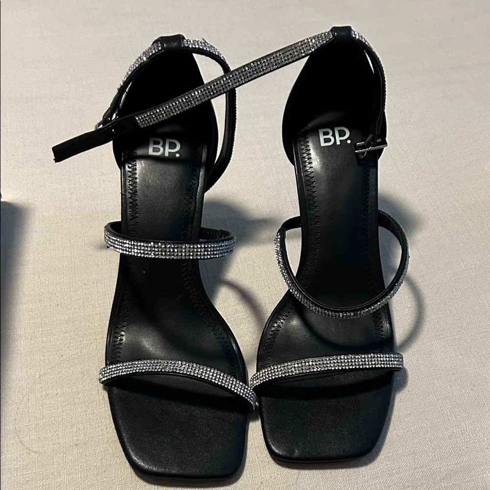 BP Black and Silver Strappy Heels